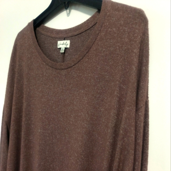 Brown Soft Flutter Top / Size 2X - Picture 2 of 6